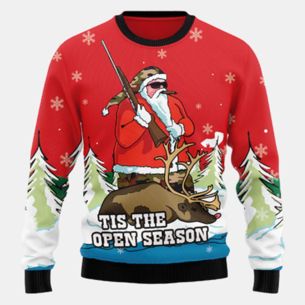 Santa Hunting Ugly Sweater