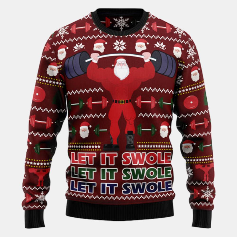 Santa Let It Swole Ugly Sweater