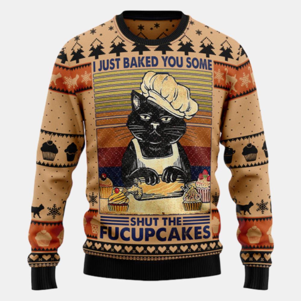 Shut The Fucupcakes Christmas Ugly Sweater