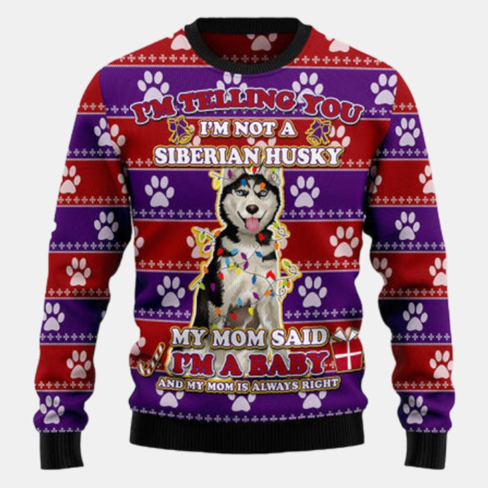 Siberian Husky Baby Christmas Ugly Sweater