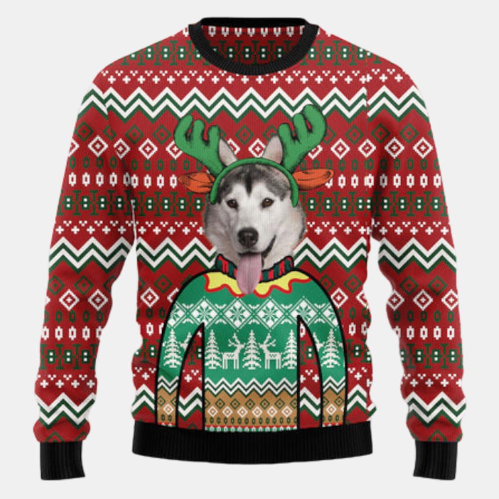 Siberian Husky Christmas Awesome Ugly Sweater