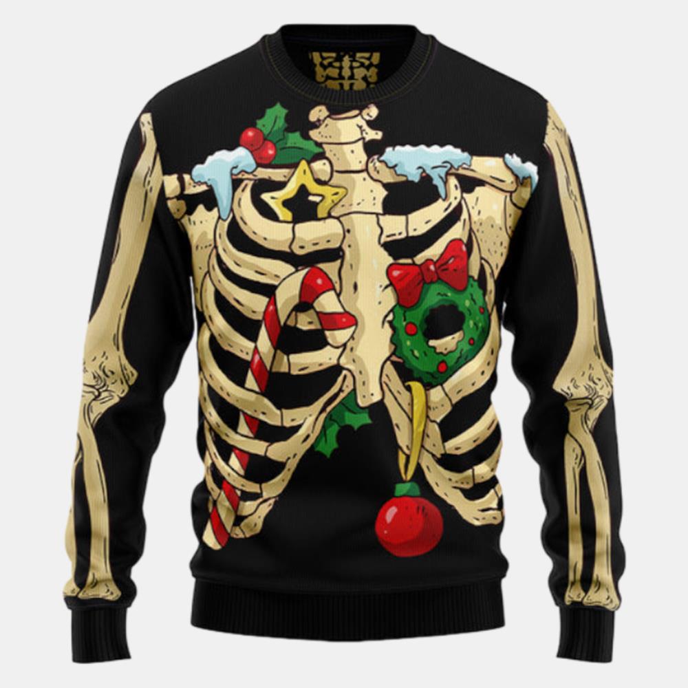 Skeleton Christmas Awesome Ugly Sweater