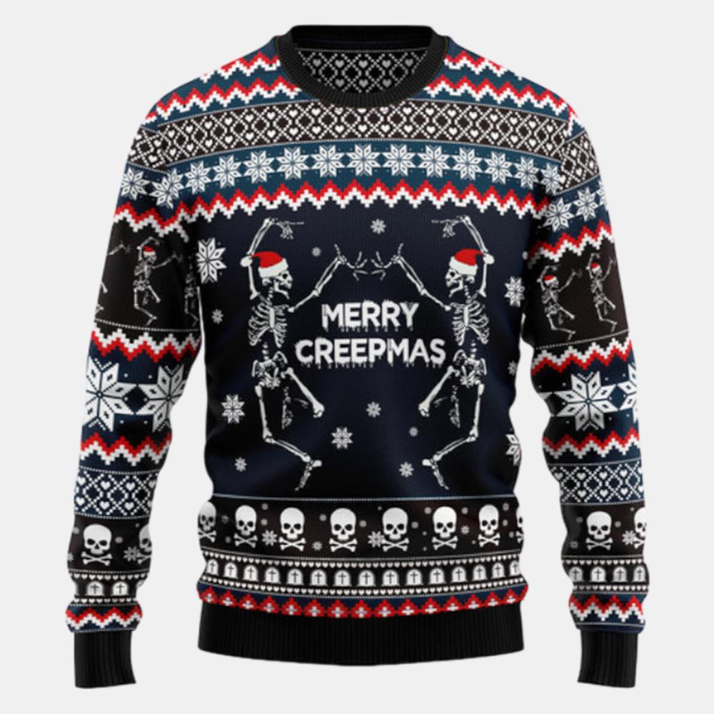 Skeleton Merry Creepmas Ugly Sweater