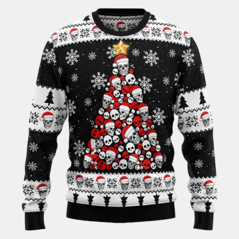 Skull Pine Tree Ugly Sweater