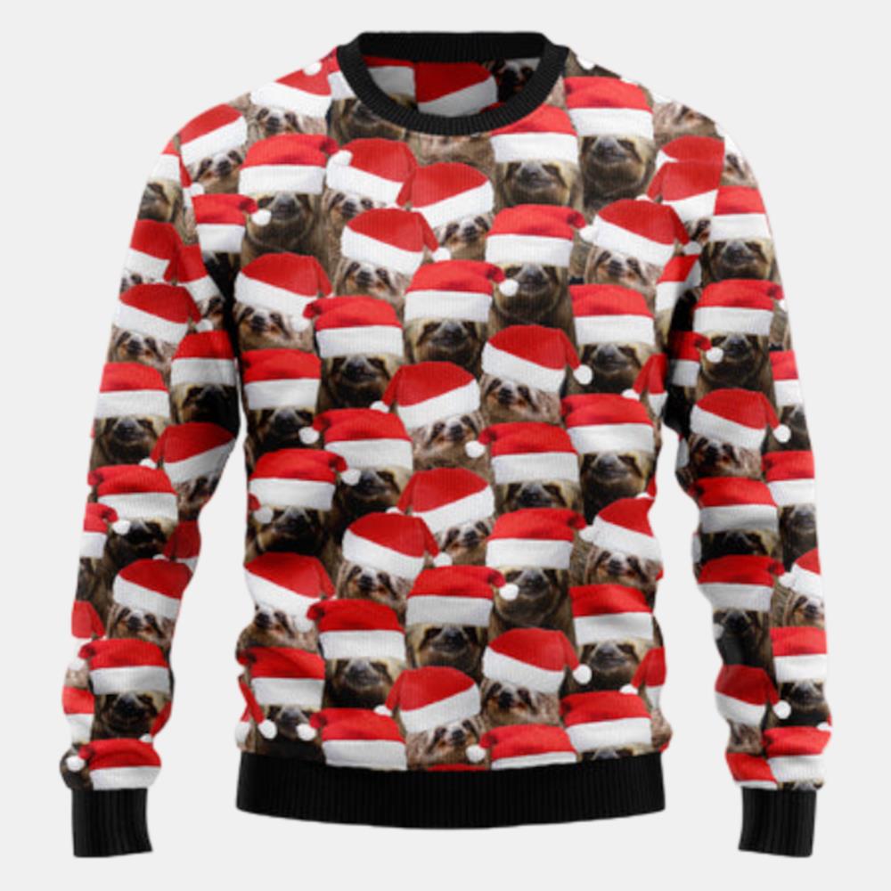 Sloth Group Awesome Ugly Sweater