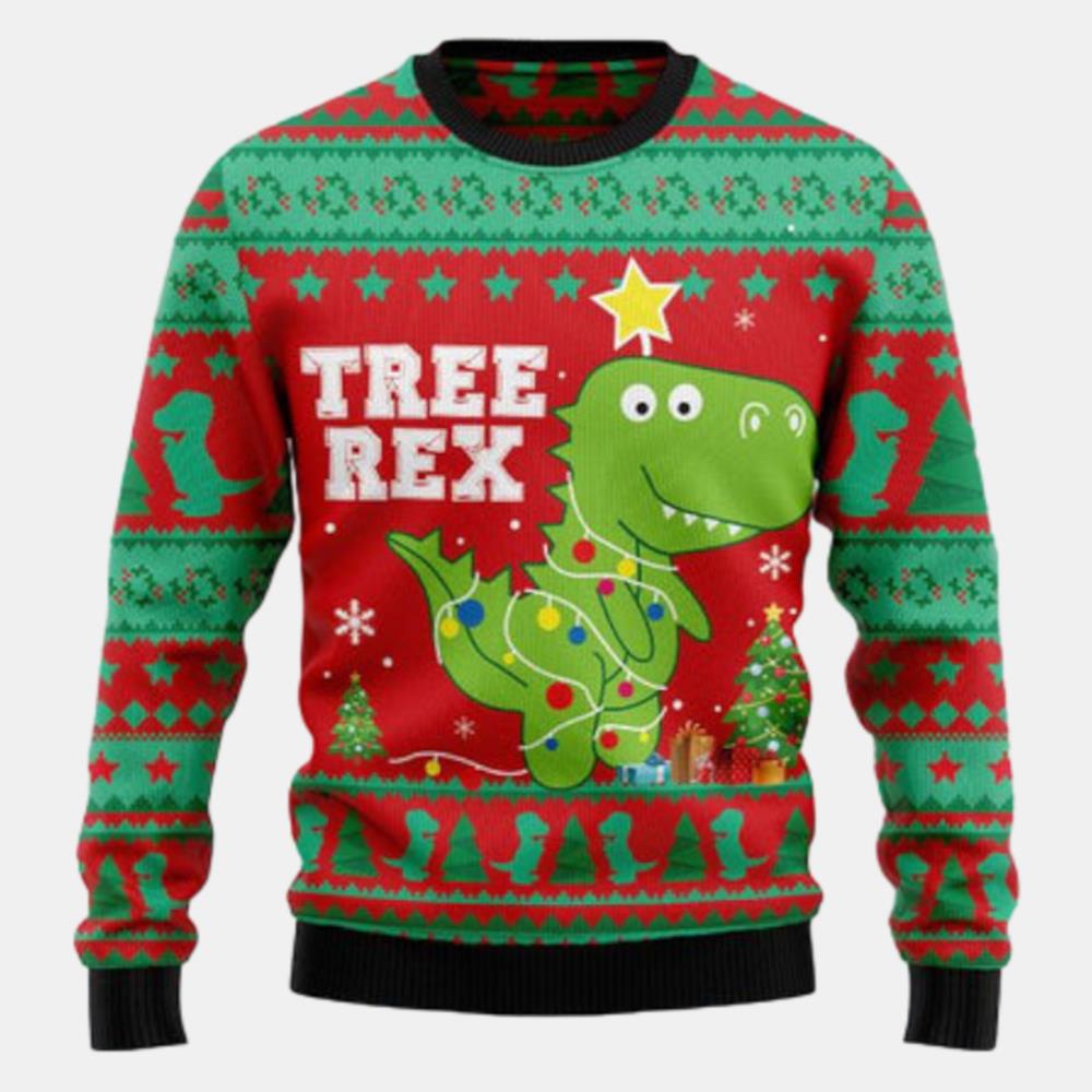 T Rex Tree Christmas T810 Ugly Christmas Sweater Ugly Sweater