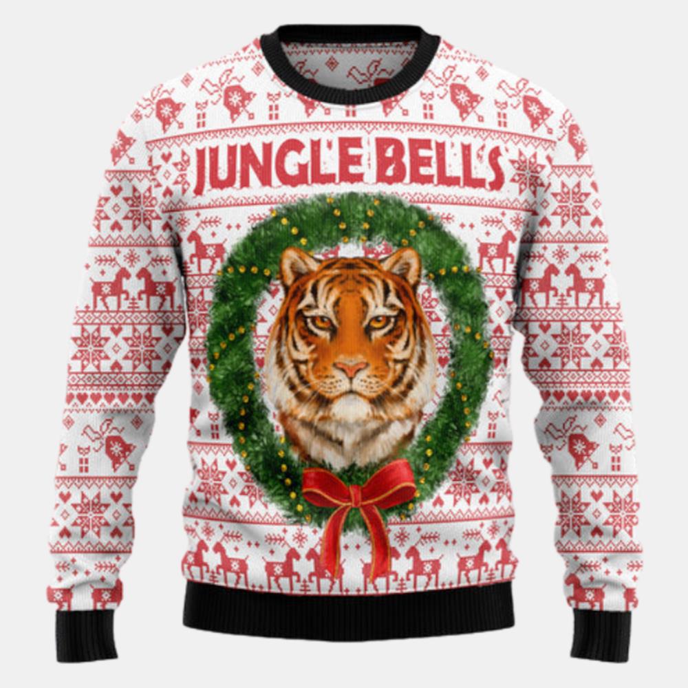 Tiger Jungle Bells Ugly Sweater