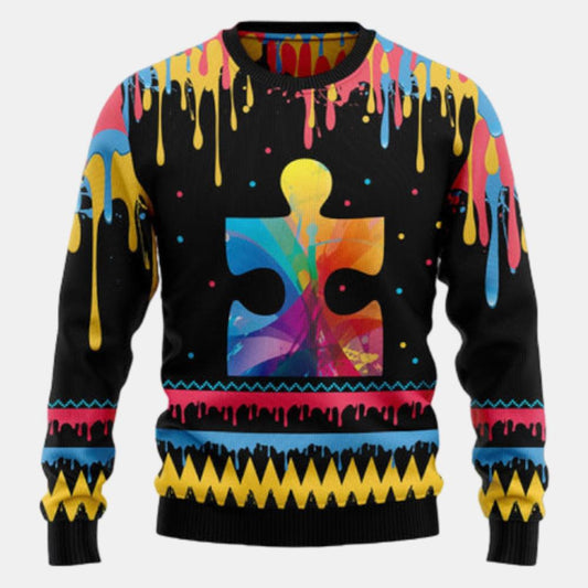 Autism Colorful Beauty Ugly Sweater