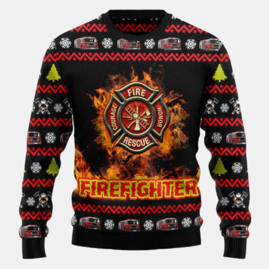Awesome Firefighter 2 Ugly Sweater
