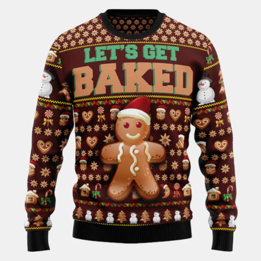 Baking Lets Get Baked Ugly Sweater