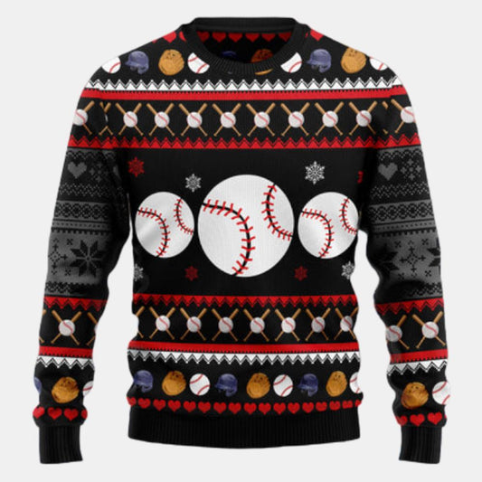 Baseball Balls Christmas Ugly Sweater