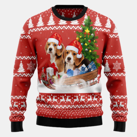 Beagle Dashing Ugly Sweater