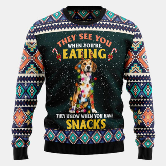 Beagle Snack Ugly Sweater