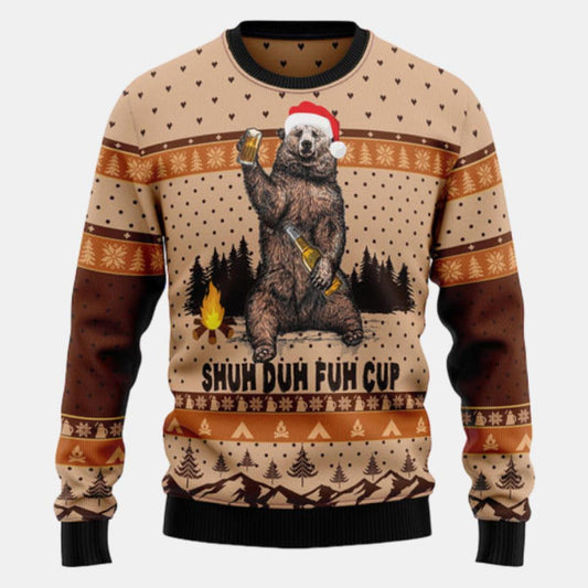 Bear Camping Christmas Ugly Sweater