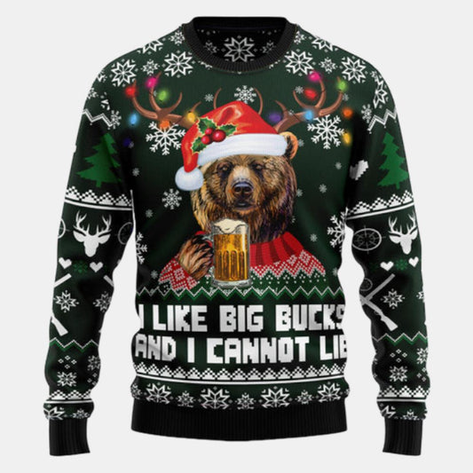 Bear Hunting And Beer Ugly Sweater