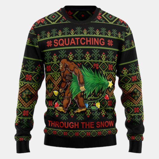 Bigfoot Snow Ugly Sweater