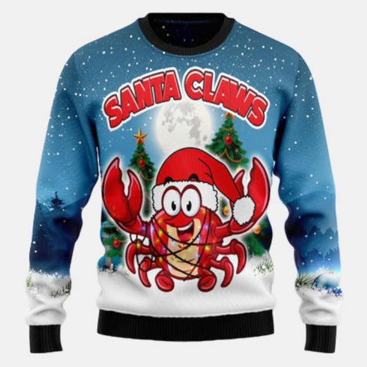 Santa Claws Crabs Ugly Sweater