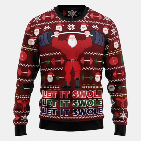 Santa Let It Swole Ugly Sweater