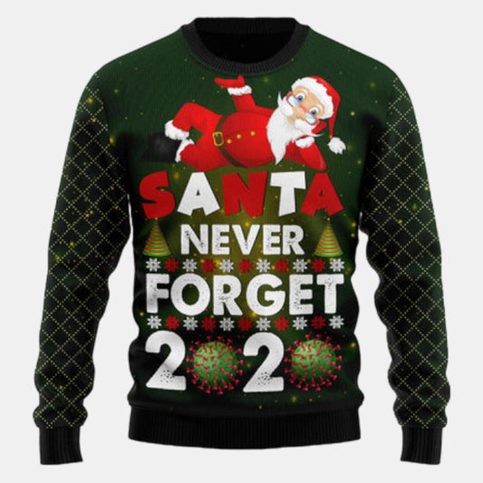 Santa Never Forget 2020 Ugly Sweater