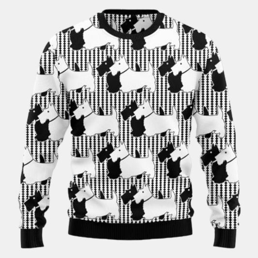 Scottish Terrier Black And White Ugly Sweater