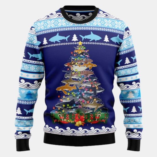 Shark Christmas Tree Ugly Sweater