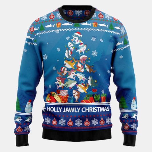Shark Holly Jawly Christmas Ugly Sweater