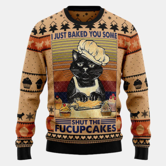Shut The Fucupcakes Christmas Ugly Sweater