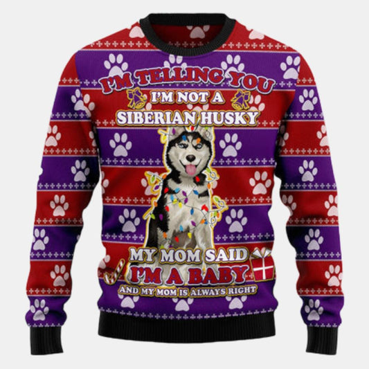 Siberian Husky Baby Christmas Ugly Sweater