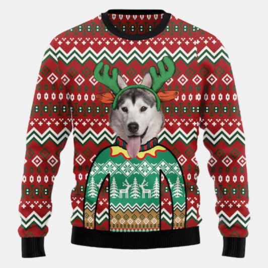 Siberian Husky Christmas Awesome Ugly Sweater