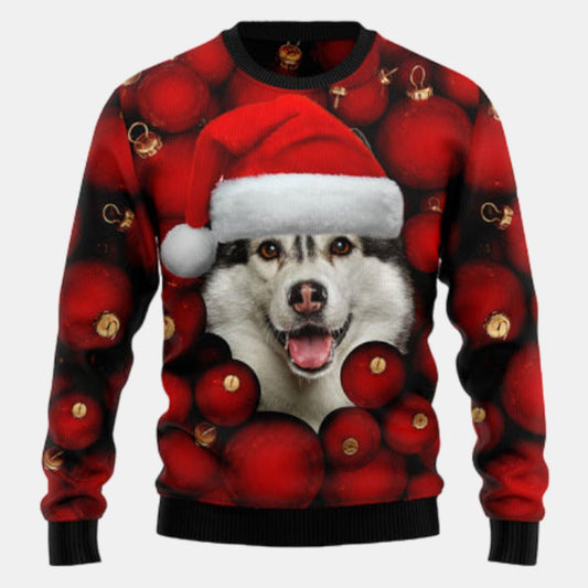Siberian Husky Christmas Ugly Sweater