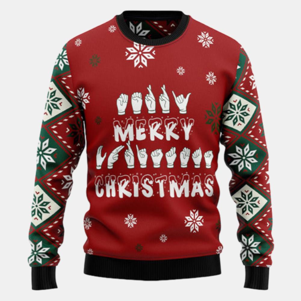 Sign Language Merry Christmas Ugly Sweater