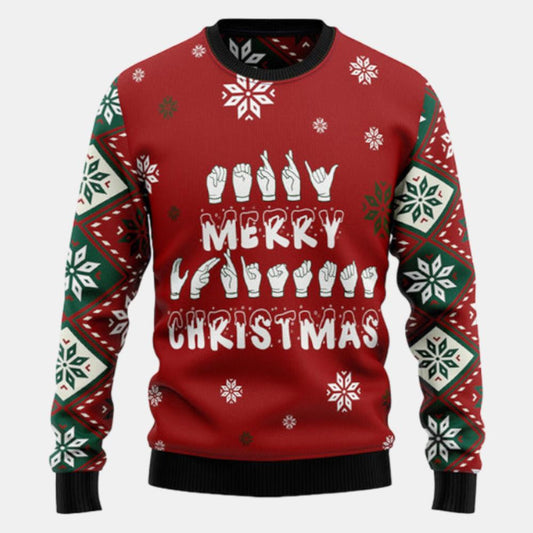 Sign Language Merry Christmas Ugly Sweater