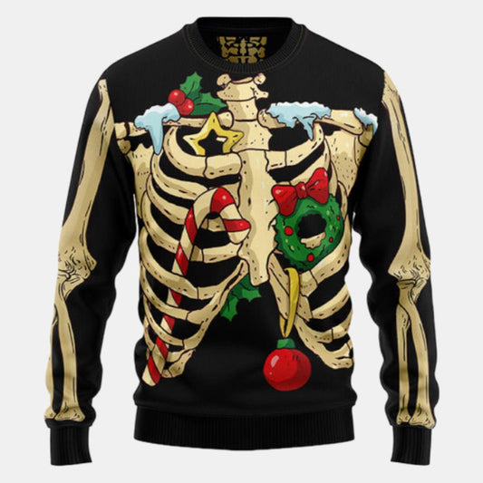 Skeleton Christmas Awesome Ugly Sweater