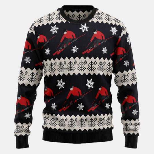 Skiing Christmas Ugly Sweater
