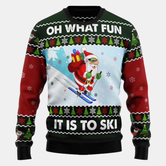 Skiing Oh What Fun Ugly Sweater