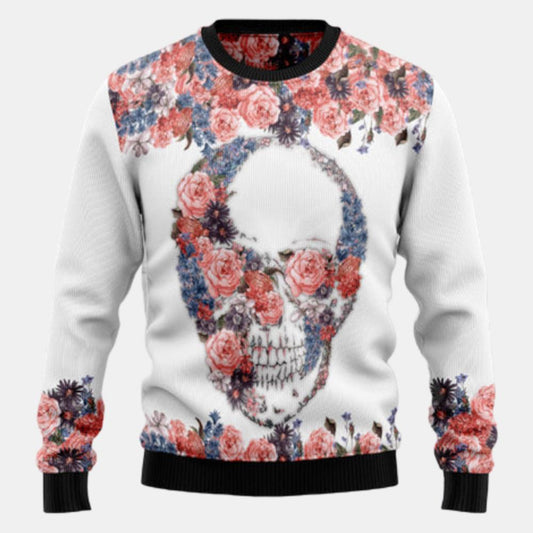 Skull Flowers Ugly Sweater