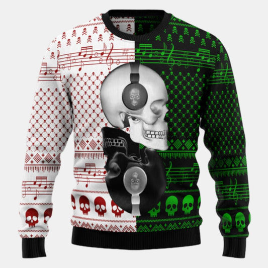 Skull Yinyang 1 Ugly Sweater
