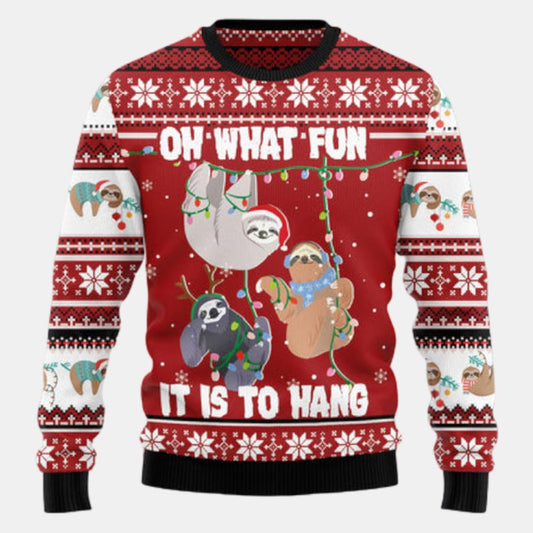Sloth Oh What Fun Ugly Sweater