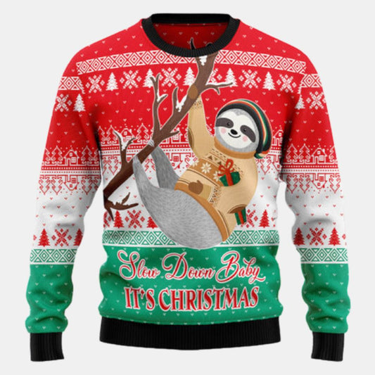 Sloth Slow Down Ugly Sweater
