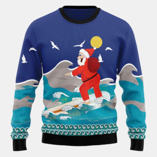 Surfing Santa Ugly Sweater