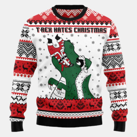 T Rex Hates Christmas Ugly Sweater