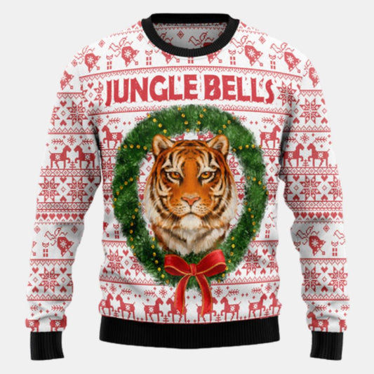 Tiger Jungle Bells Ugly Sweater