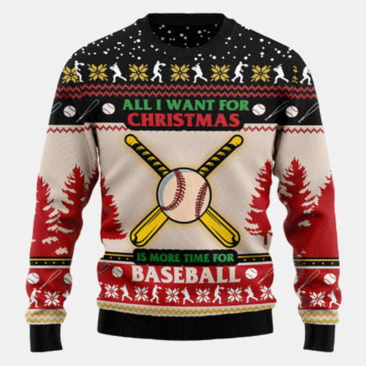 Time For Baseball Ugly Sweater