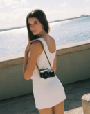 Mid Rise Linen-Blend Mini Skort