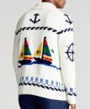 Nautical Graphic Patchwork Cardigan